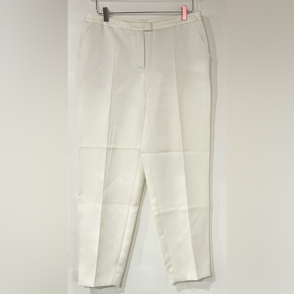 Escada Taxina Satin Tapered Ankle Trousers in Off-White 38 M - Picture 1 of 9